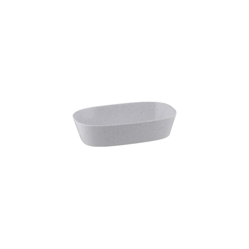 Ryner Melamine PEBBLE RECT DISH-1/4 SIZE, 65mm DEEP   STONE WHITE (x3)