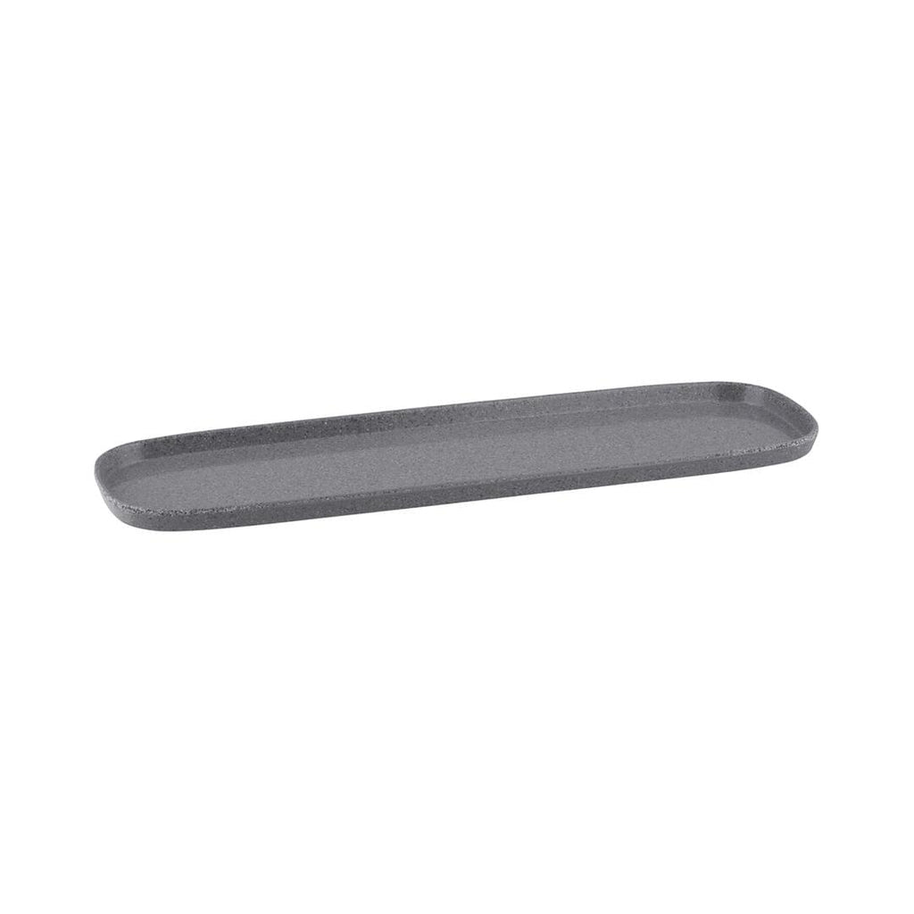 Ryner Melamine PEBBLE RECT DISH-2/4 SIZE, 20mm DEEP   STONE GREY (x6)