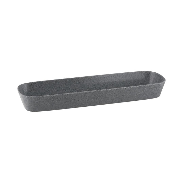 Ryner Melamine PEBBLE RECT DISH-2/4 SIZE, 65mm DEEP  STONE GREY (x3)