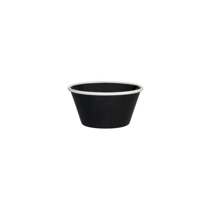 Ryner Melamine EVOKE TAPERED BOWL-125x125x67mm BLACK W/WHITE LINE (x12)