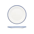 Ryner Melamine EVOKE ROUND PLATE-270mm Ø WHITE W/BLUE LINE (x12)
