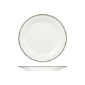 Ryner Melamine EVOKE ROUND PLATE-270mm Ø WHITE W/GREY LINE (x12)