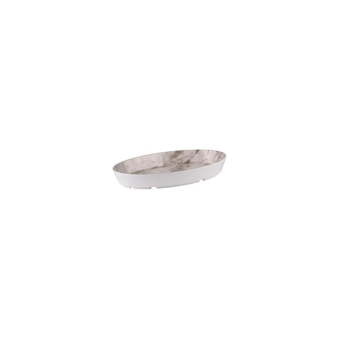 Ryner Melamine  OVAL DISH-265x162x40mm WHITE MARBLE (x12)