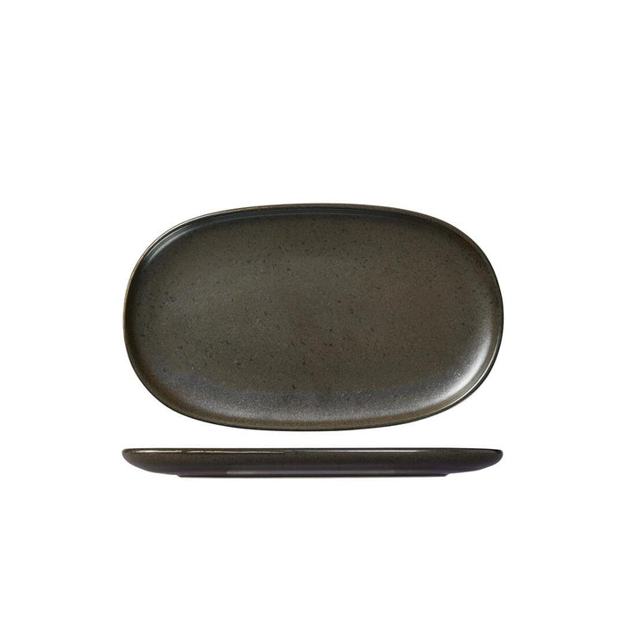 Moda Porcelain EARTH OVAL COUPE PLATE-305x 180mm   (x6)
