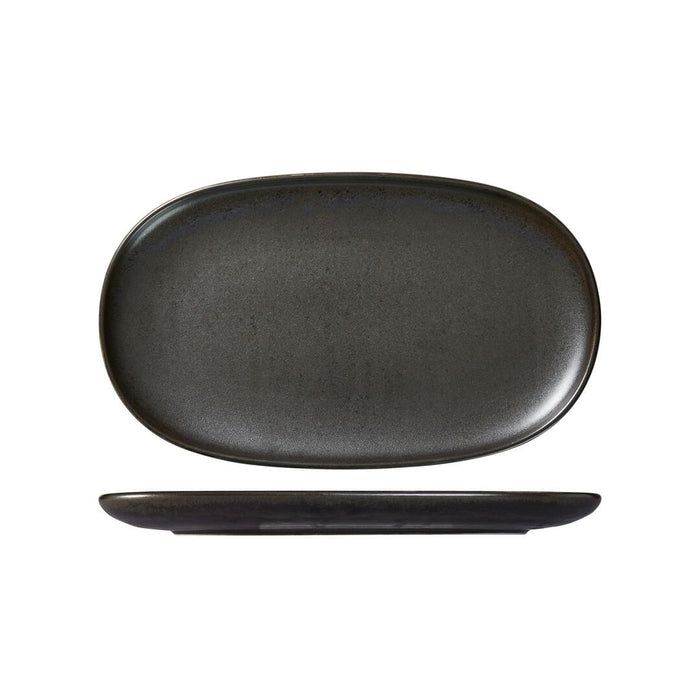 Moda Porcelain EARTH OVAL COUPE PLATE-355x215mm   (x6)