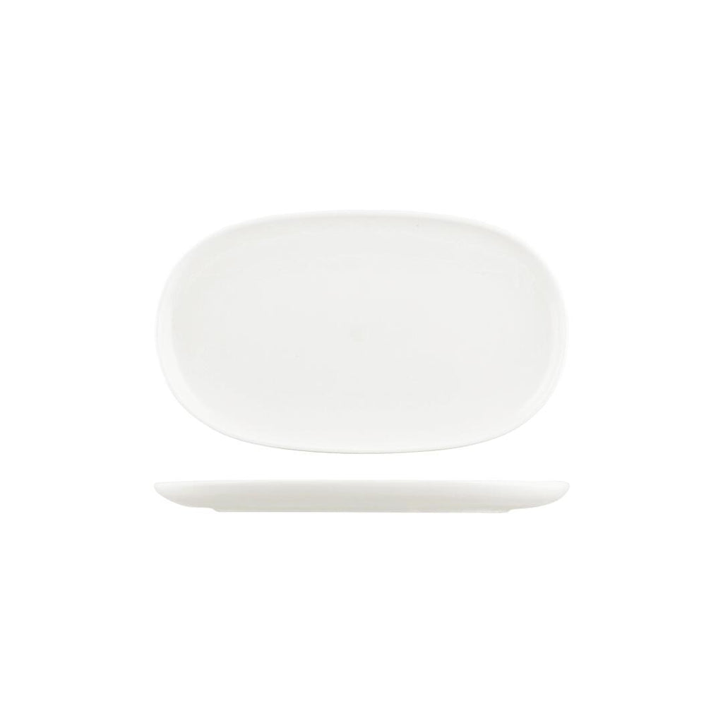Moda Porcelain SNOW OVAL COUPE PLATE-305x180mm   (x6)