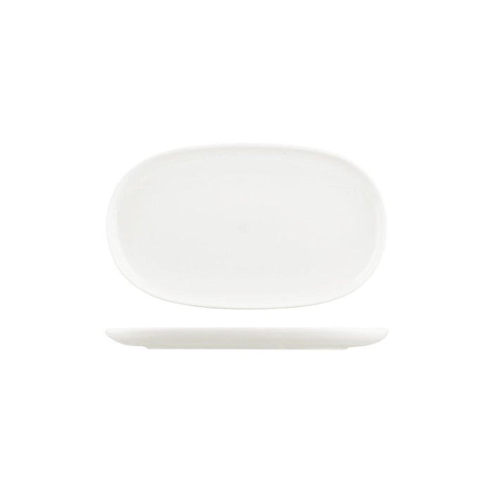 Moda Porcelain SNOW OVAL COUPE PLATE-305x180mm   (x6)