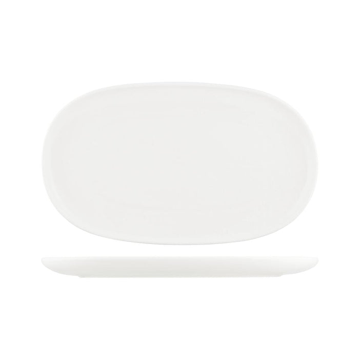 Moda Porcelain SNOW OVAL COUPE PLATE-405x240mm   (x3)
