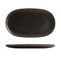 Moda Porcelain RUST OVAL COUPE PLATE-405x240mm   (x3)