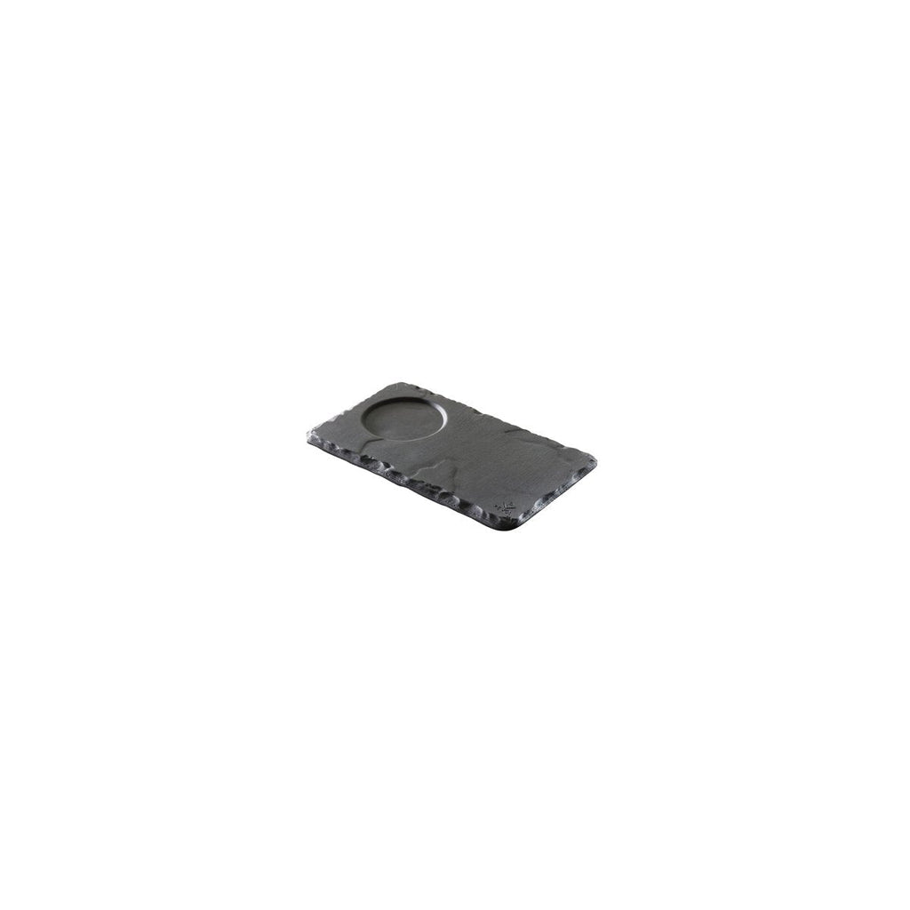 Revol  BASALT TRAY WITH WELL 140x80mm (x6)