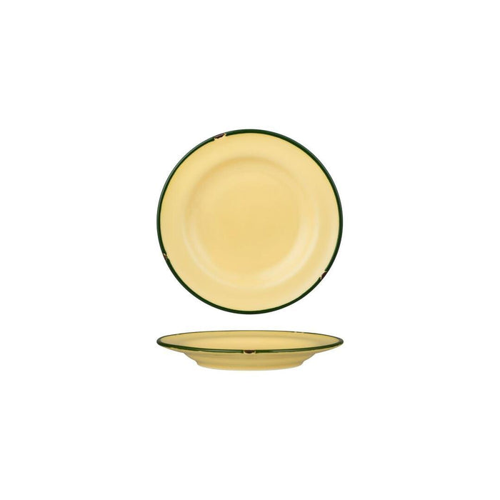 Luzerne TINTIN ROUND PLATE 170mm Ø SAND W/GREEN LINE (x6)