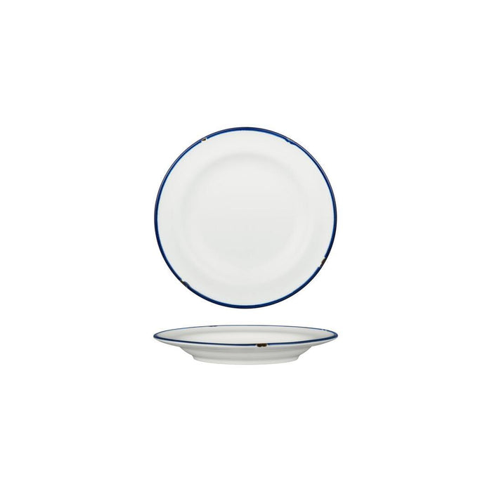 Luzerne TINTIN ROUND PLATE 170mm Ø WHITE W/NAVY LINE (x6)