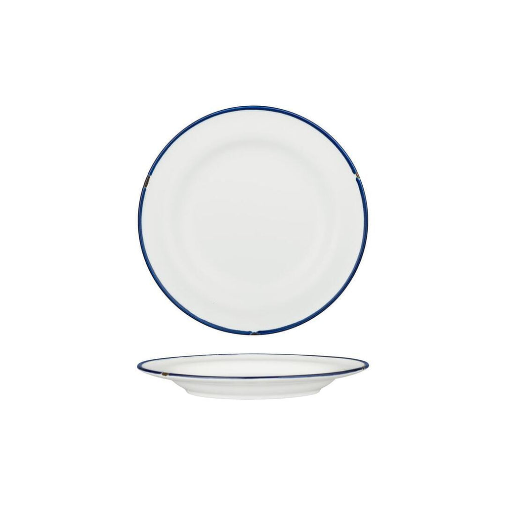 Luzerne TINTIN ROUND PLATE 210mm Ø WHITE W/NAVY LINE (x6)