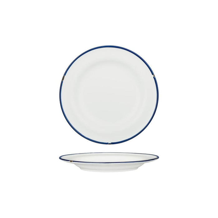 Luzerne TINTIN ROUND PLATE 210mm Ø WHITE W/NAVY LINE (x6)