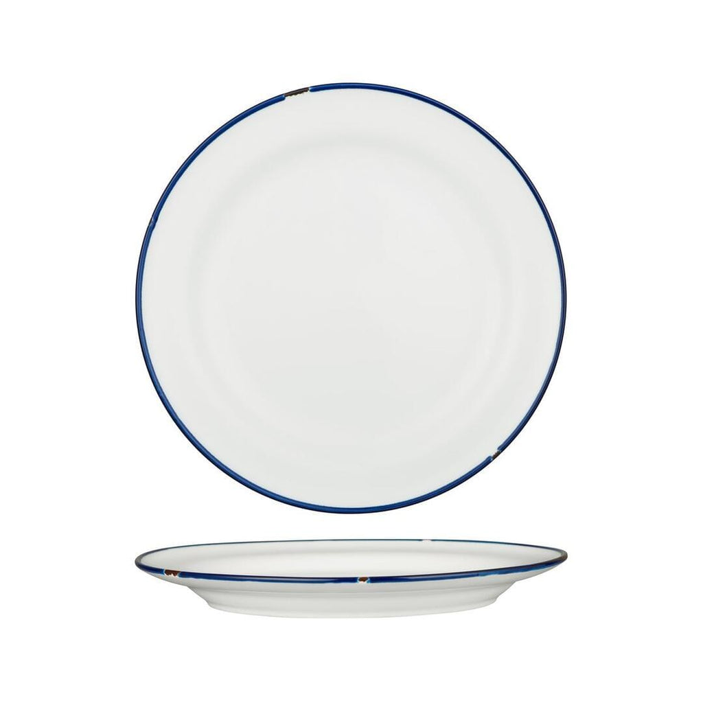 Luzerne TINTIN ROUND PLATE 270mm Ø WHITE W/NAVY LINE (x4)