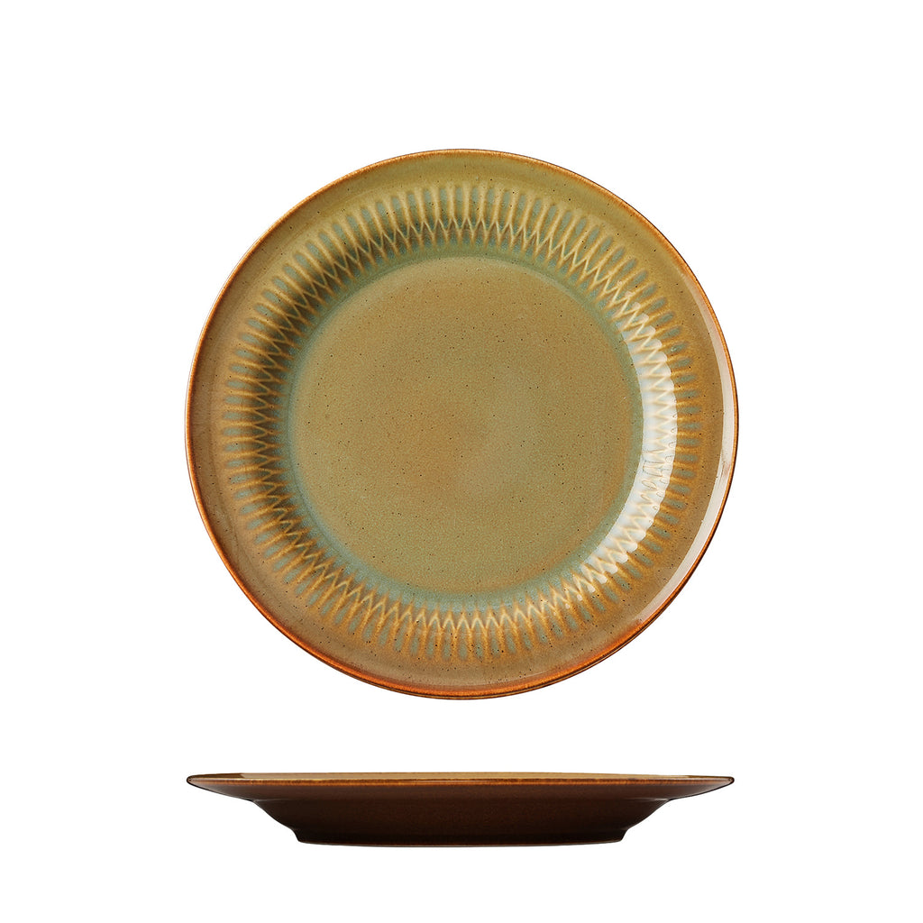 Luzerne COTTAGE ROUND RIM PLATE - 210mm Ø CINNAMON (x6)