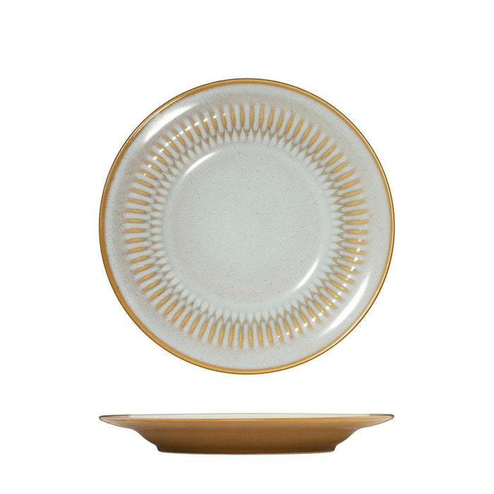 Luzerne COTTAGE ROUND RIM PLATE - 210mm Ø ALMOND (x6)