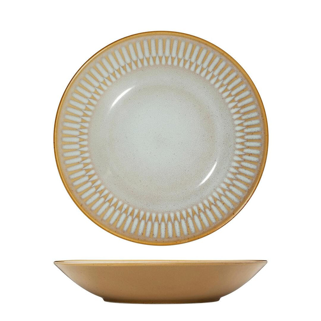 Luzerne COTTAGE ROUND DEEP BOWL/PLATE - 230mm Ø ALMOND (x4)