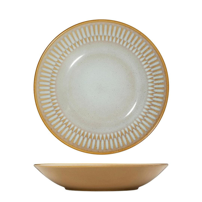Luzerne COTTAGE ROUND DEEP BOWL/PLATE - 230mm Ø ALMOND (x4)