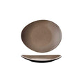 Luzerne RUSTIC OVAL PLATE-185x155mm  CHESTNUT (x6)
