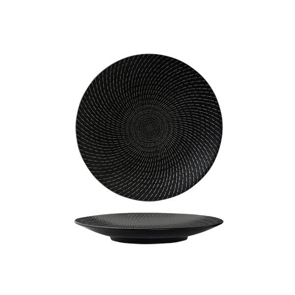 Luzerne ZEN ROUND COUPE PLATE-205mm Ø BLACK SWIRL (x6)