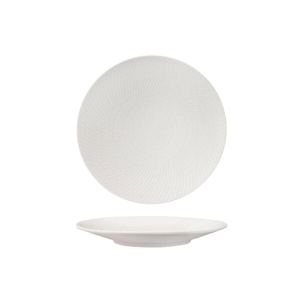 Luzerne ZEN ROUND COUPE PLATE-205mm Ø WHITE SWIRL (x6)