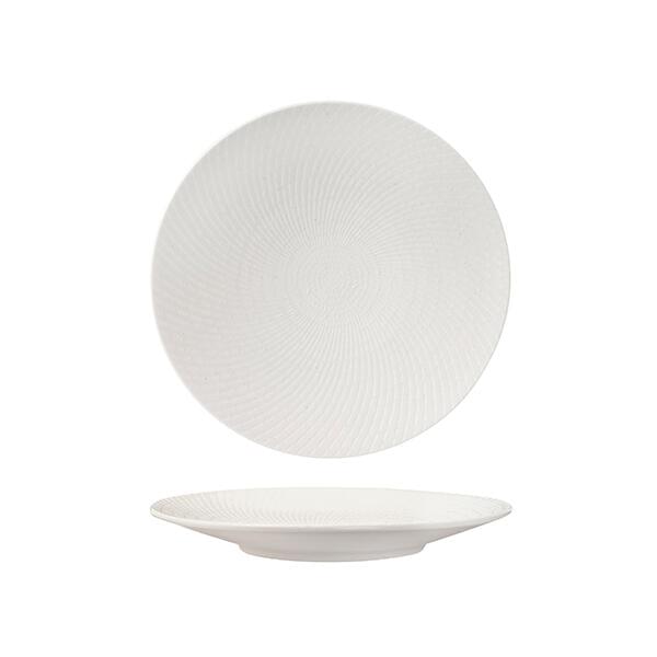 Luzerne ZEN ROUND COUPE PLATE-235mm Ø WHITE SWIRL (x4)