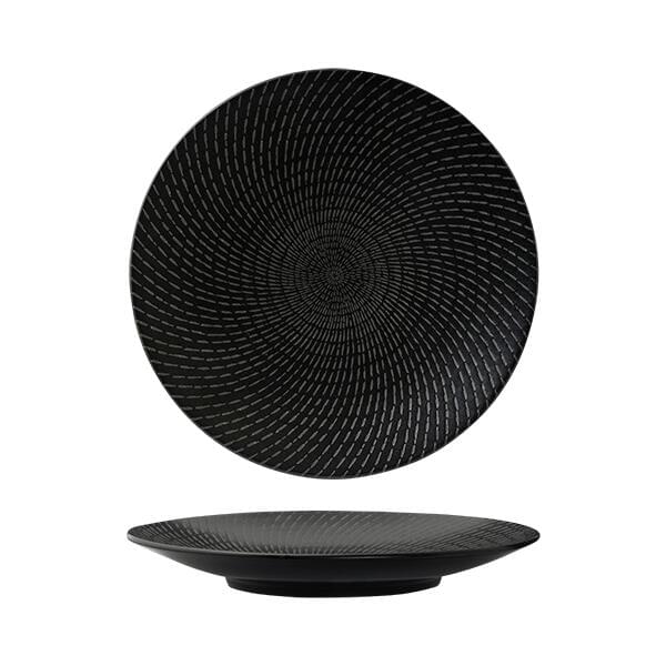 Luzerne ZEN ROUND COUPE PLATE-275mm Ø BLACK SWIRL (x4)