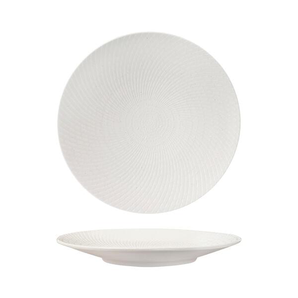 Luzerne ZEN ROUND COUPE PLATE-275mm Ø WHITE SWIRL (x4)