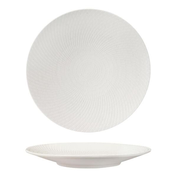 Luzerne ZEN ROUND COUPE PLATE-310mm Ø WHITE SWIRL (x3)