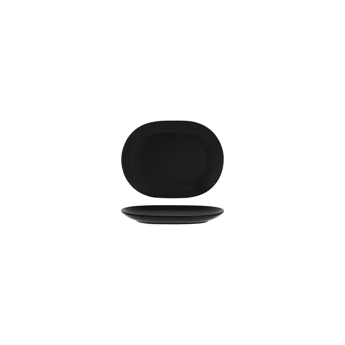 Rene Ozorio RIMMED OVAL PLATTER-157mm AURA MATT BLACK (994815) EA