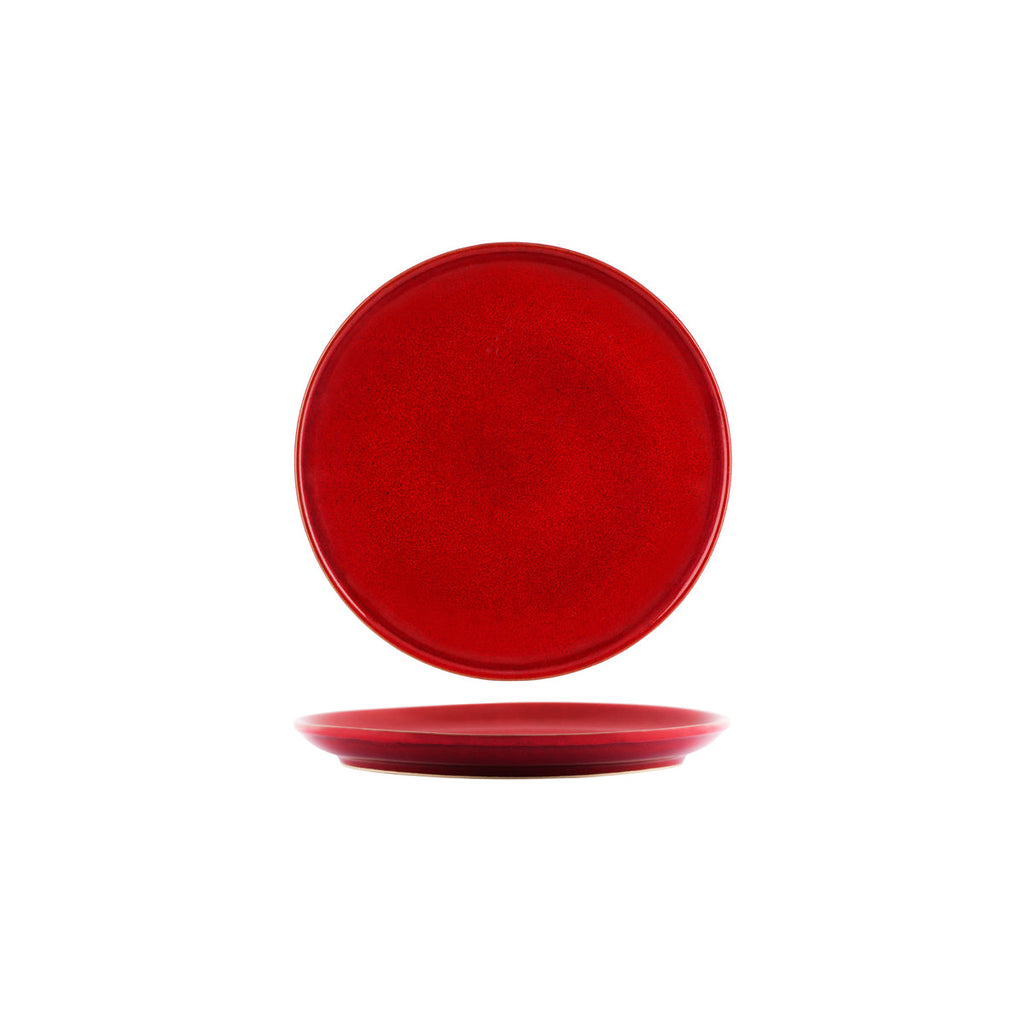 Tablekraft ARTISTICA ROUND PLATE-240mm Rolled Edge REACTIVE RED EA