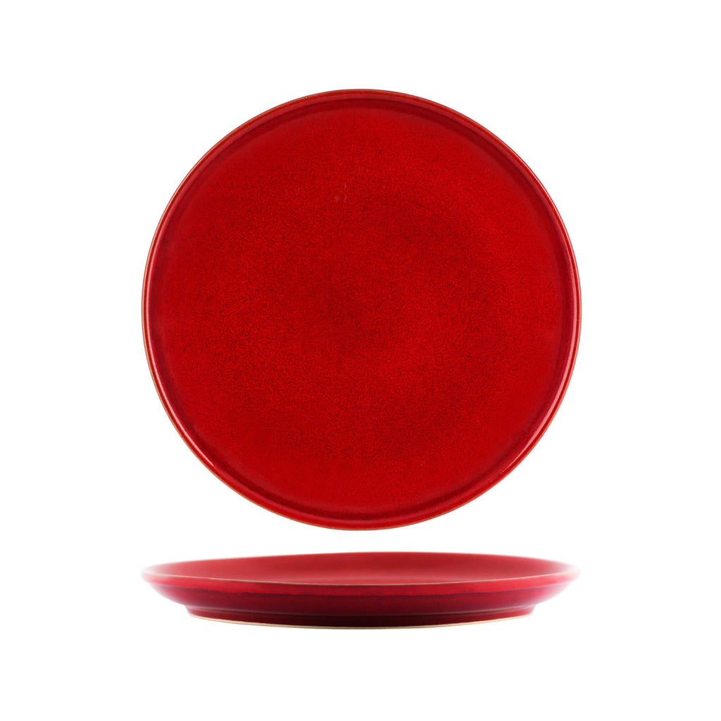 Tablekraft ARTISTICA ROUND PLATE-270mm Rolled Edge REACTIVE RED EA