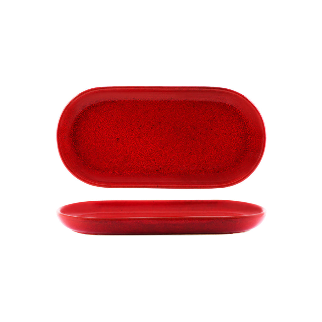 Tablekraft ARTISTICA OVAL PLATE COUPE 300x140mm REACTIVE RED EA