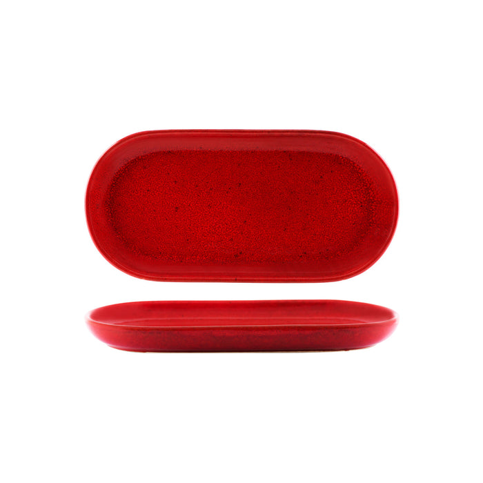 Tablekraft ARTISTICA OVAL PLATE COUPE 300x140mm REACTIVE RED EA