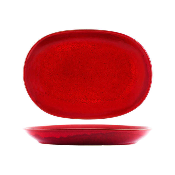 Tablekraft ARTISTICA OVAL SERVING PLATTER-305x210mm REACTIVE RED EA