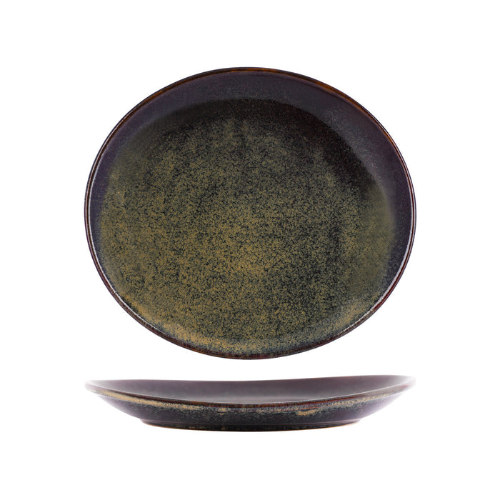 Tablekraft ARTISTICA OVAL PLATE-295x250mm REACTIVE BROWN EA