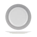 Churchill ISLA ROUND WIDE RIM PLATE-276mm Ø WHITE W/SHALE RIM (x12)
