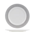 Churchill ISLA ROUND WIDE RIM PLATE-230mm Ø WHITE W/SHALE RIM (x12)