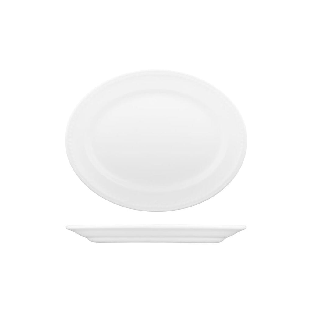 Churchill BUCKINGHAM OVAL WIDE RIM PLATE-254mm WHITE (x12)