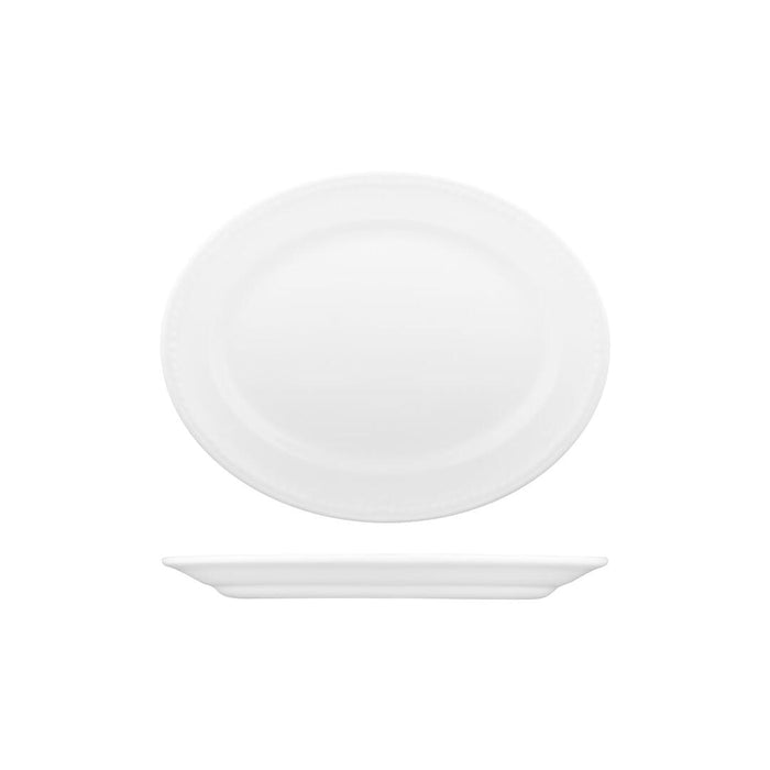 Churchill BUCKINGHAM OVAL WIDE RIM PLATE-254mm WHITE (x12)