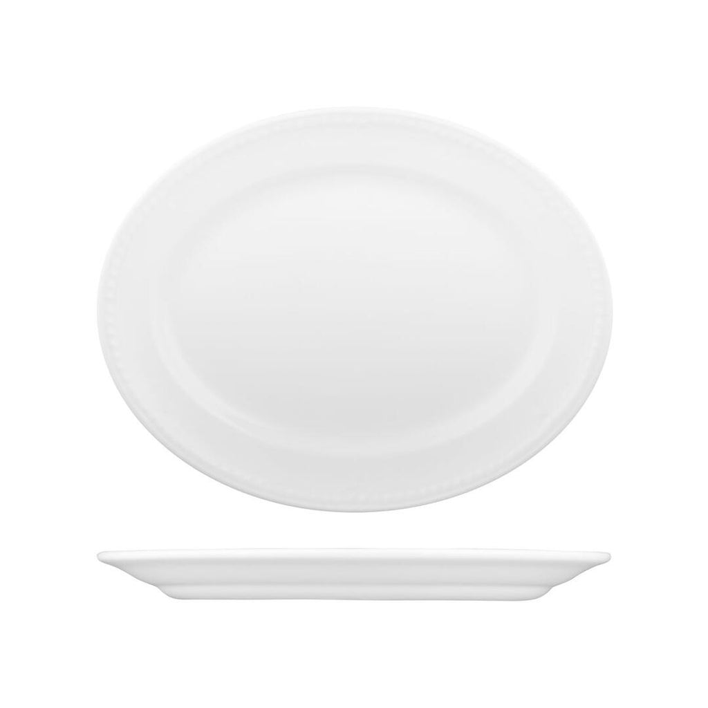 Churchill BUCKINGHAM OVAL WIDE RIM PLATE-305mm WHITE (x12)