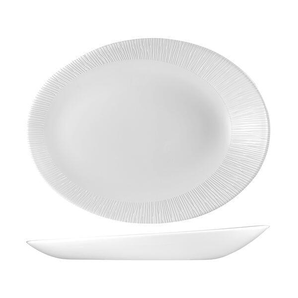 Churchill BAMBOO ORB OVAL PLATE-346x263x50mm  WHITE (x12)