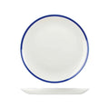 Churchill RETRO BLUE ROUND COUPE PLATE-260mm WHITE W/BLUE LINE (x12)