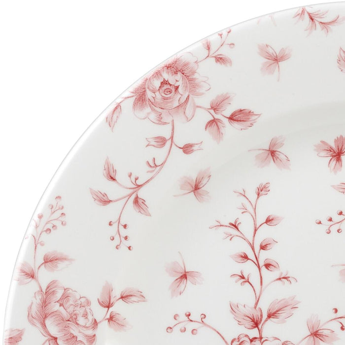 Churchill VINTAGE PRINTS ROUND PLATE-305mm Ø CRANBERRY ROSE CHINTZ  (x6)