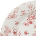 Churchill VINTAGE PRINTS ROUND PLATE-305mm Ø CRANBERRY TOILE  (x6)