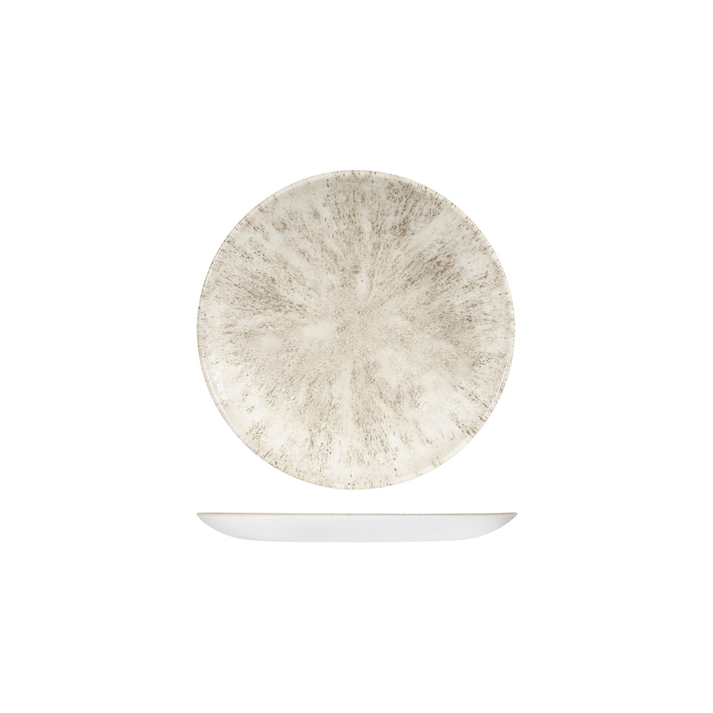Churchill STUDIO PRINTS STONE ROUND COUPE PLATE-165mm Ø AGATE GREY (x12)