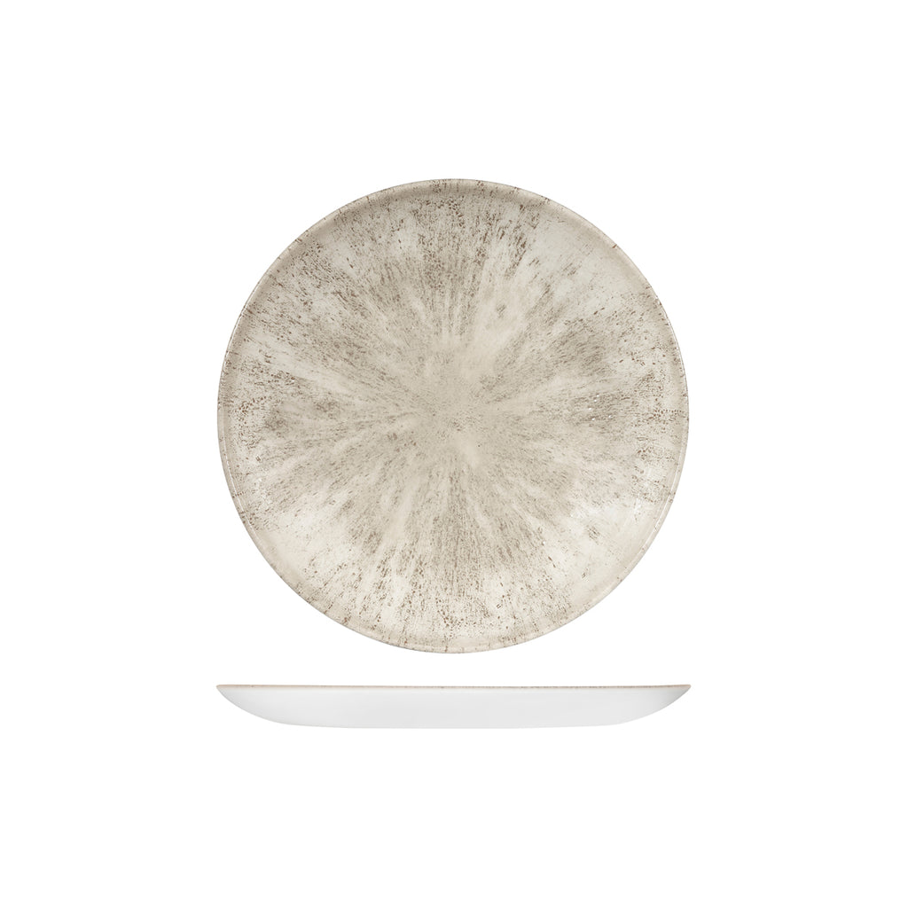 Churchill STUDIO PRINTS STONE ROUND COUPE PLATE-217mm Ø AGATE GREY (x12)