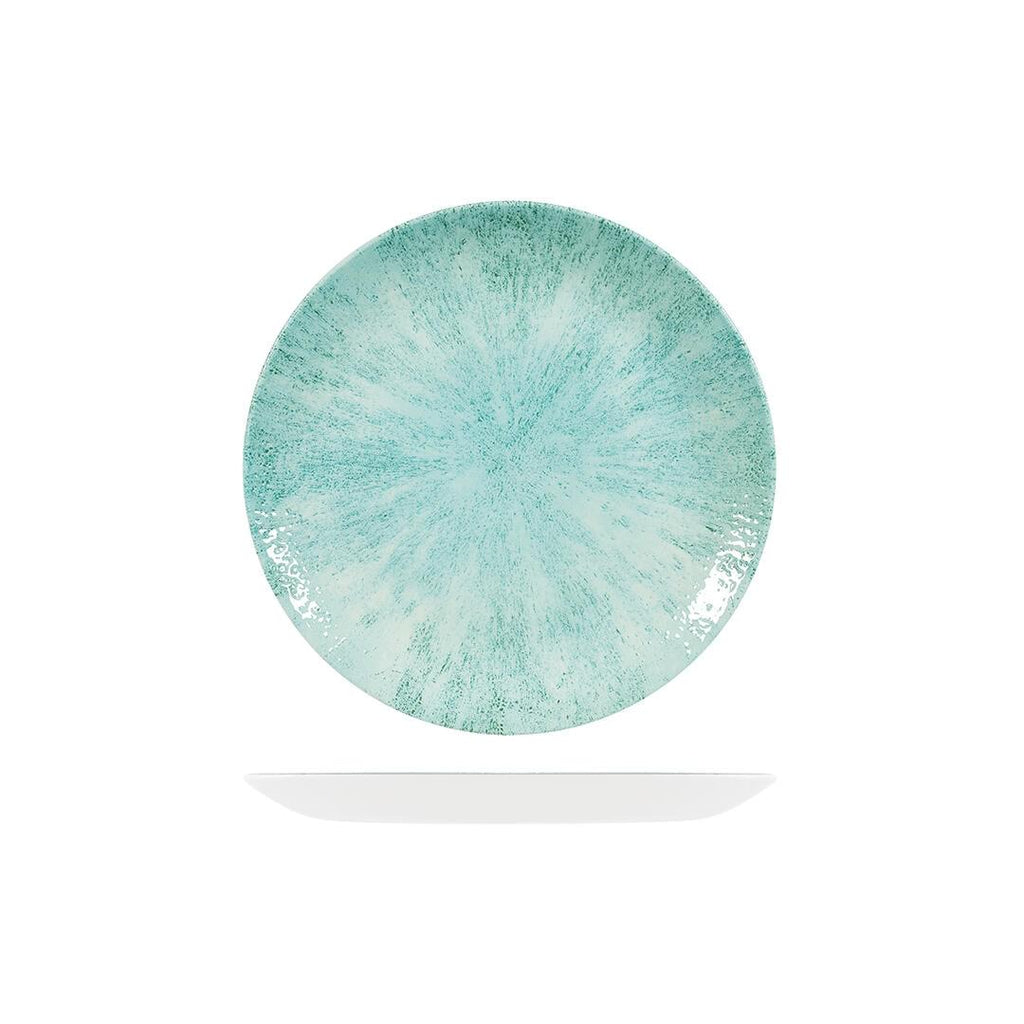 Churchill STUDIO PRINTS STONE ROUND COUPE PLATE-217mm Ø AQUAMARINE (x12)