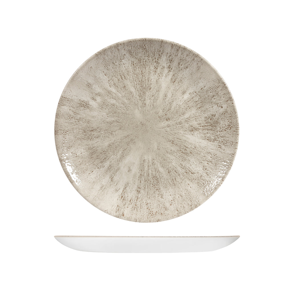 Churchill STUDIO PRINTS STONE ROUND COUPE PLATE-260mm Ø AGATE GREY (x12)